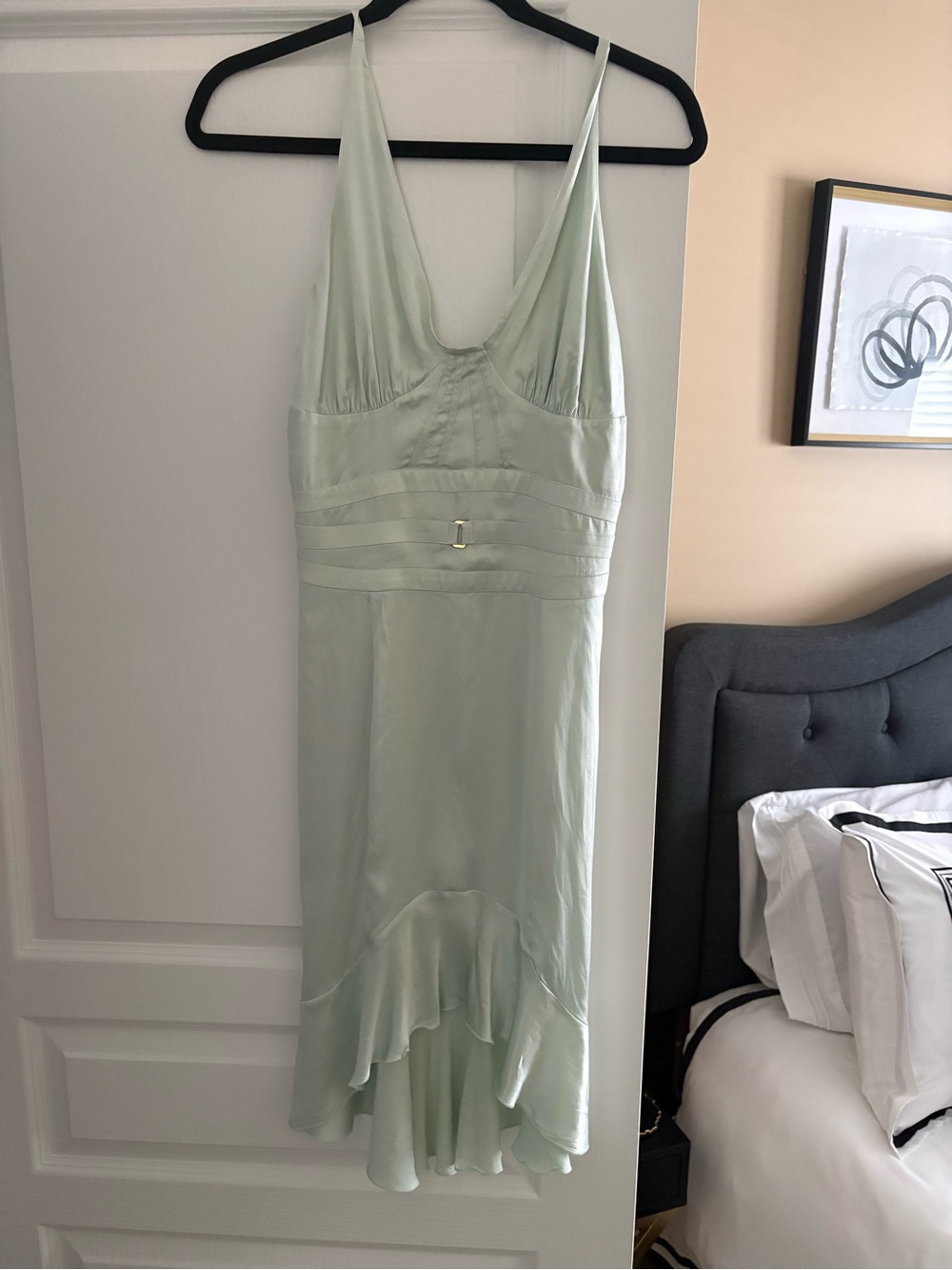 Marciano Aqua Green Silk High-Low Dress